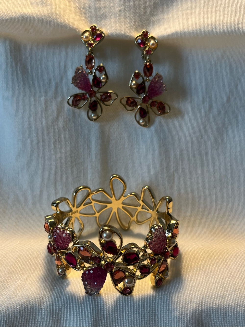 🌸 Anne Klein Pink Floral Jewelry Set
